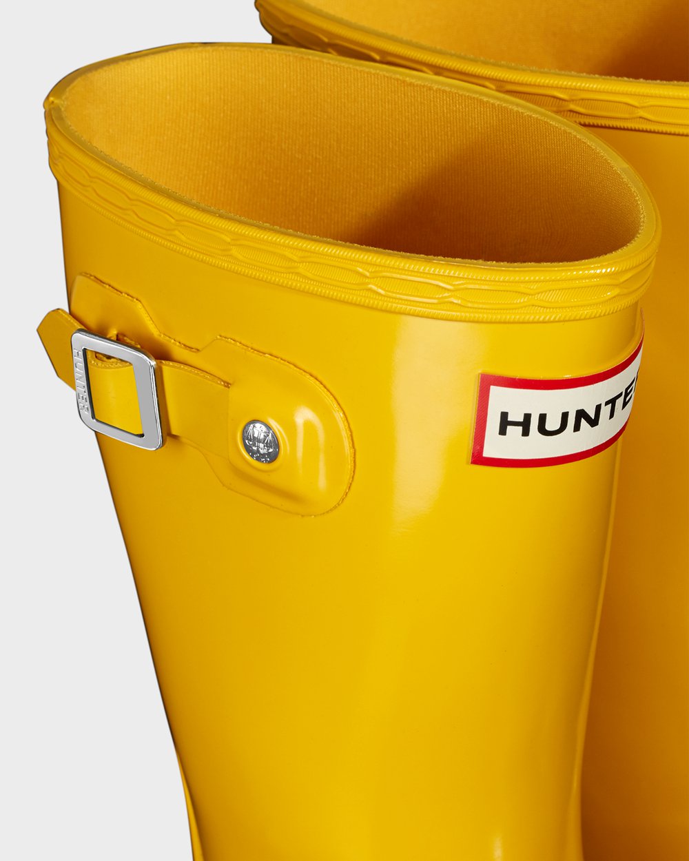 Bottes de Pluie Hunter Original Grands Gloss Enfant Jaune AJNZGBT-39